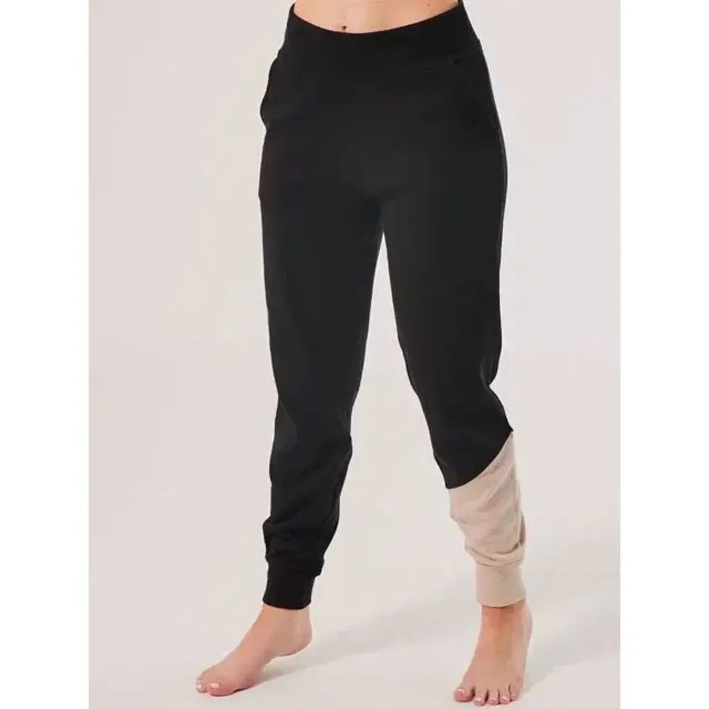 ✨Pact 100% Organic Cotton Airplane Black & Heather Colorblock Sz Large Joggers✨
